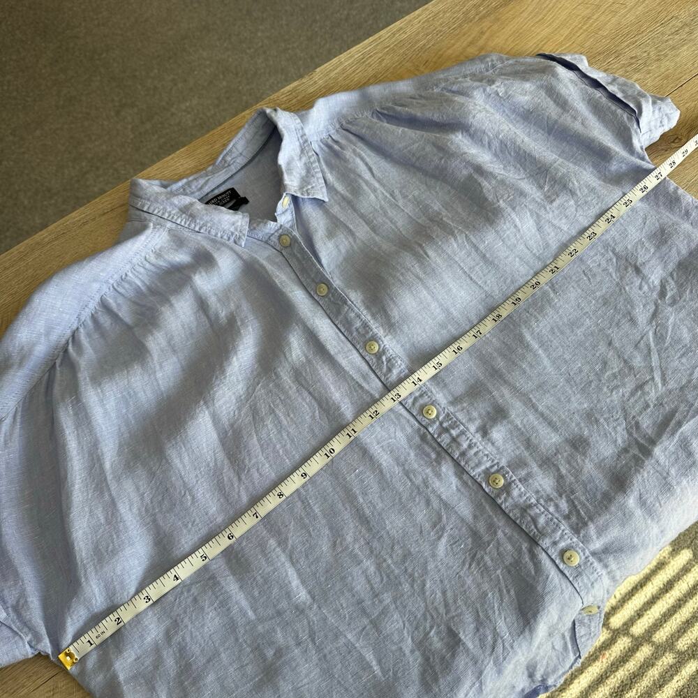 J. Crew Relaxed Fit Short Sleeve Baird McNutt Irish Linen Shirt Blue XXL AY665 - Picture 10 of 12